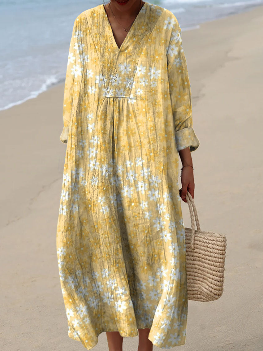 Women's Vintage Floral Art Print Dress