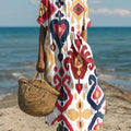 Women's Irregular Totem Art Print Dress