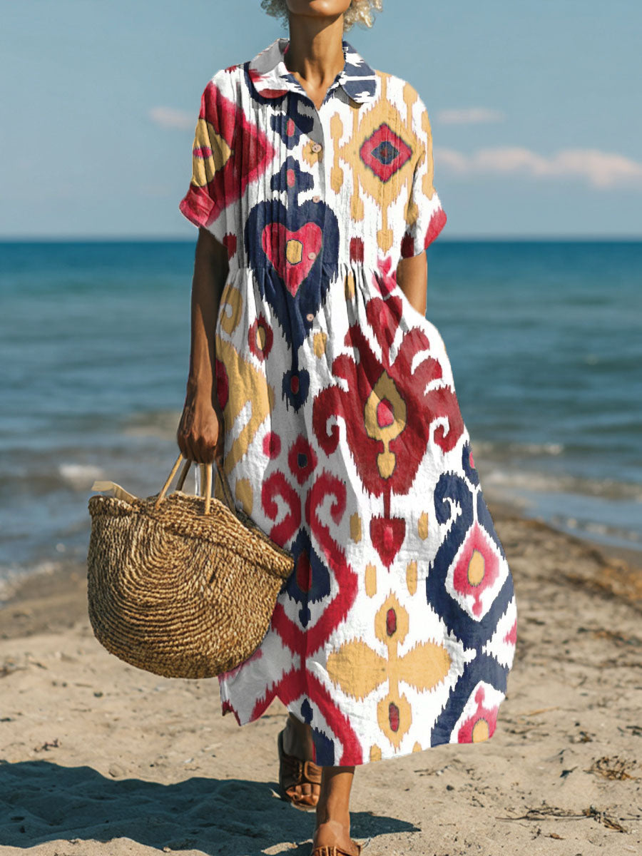 Women's Irregular Totem Art Print Dress