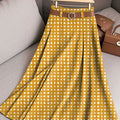 Women's Vintage  Abstract Geometry Art Print Cotton Skirt