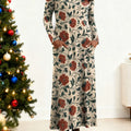 Women's Floral Pattern Art Print Long-sleeved Dress