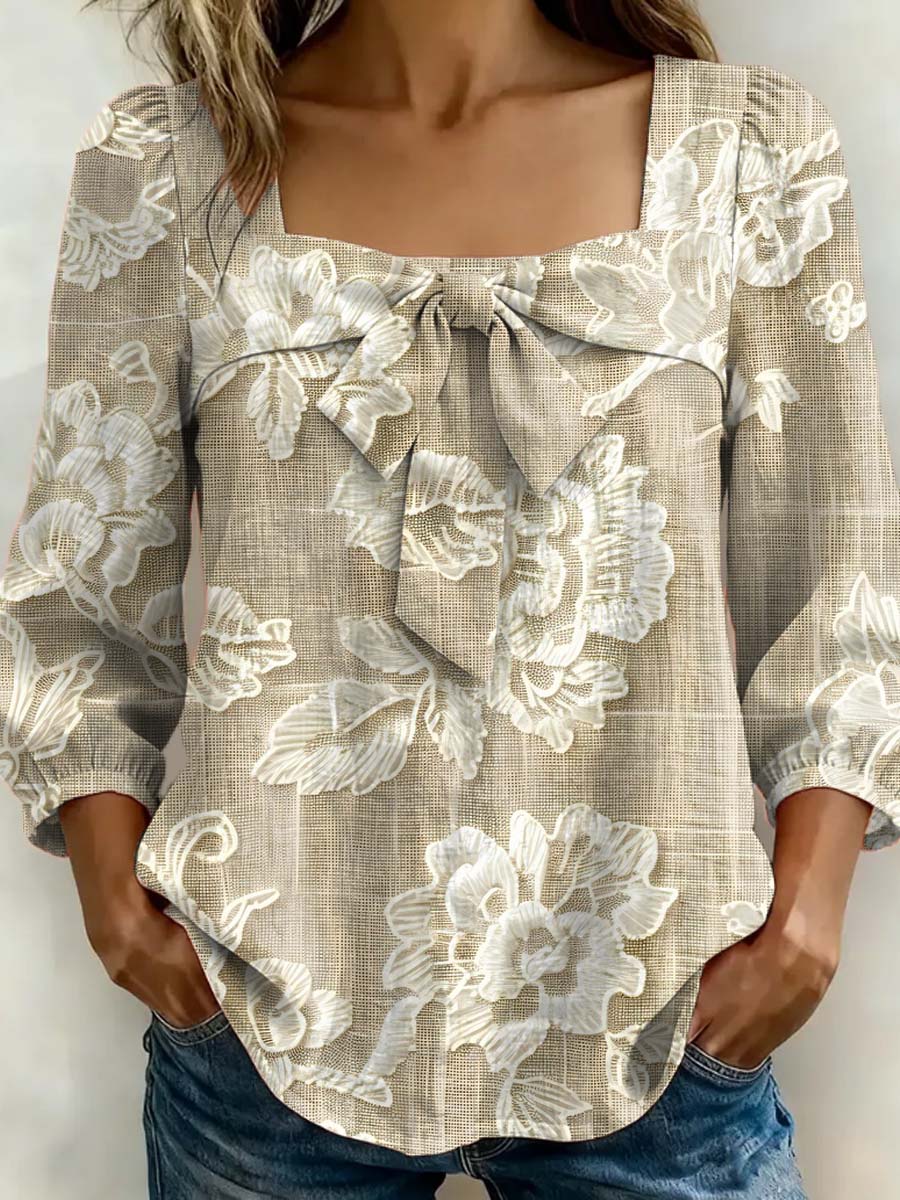 Women's Floral Art Print Casual Stylish Cotton Shirt