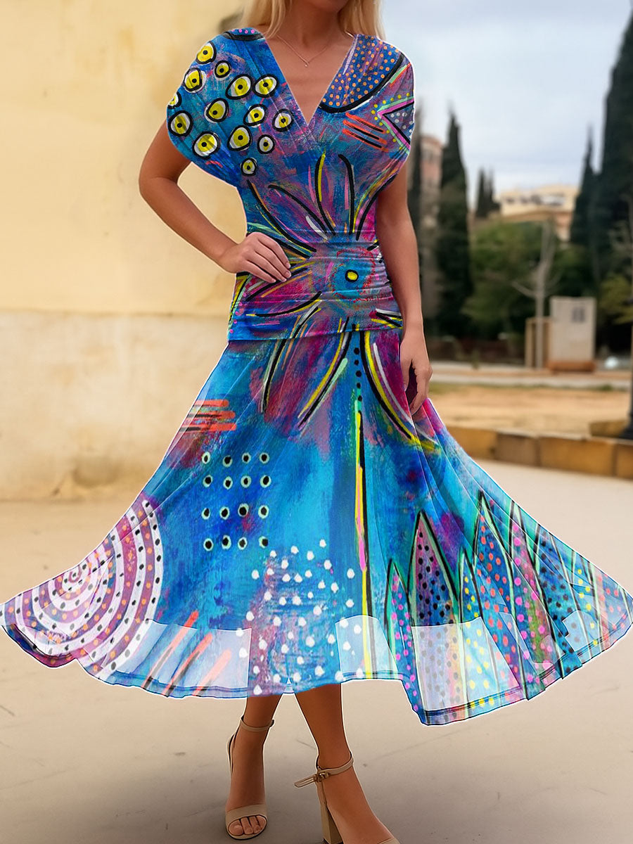 Women's Flowers Floral Simple Print Cotton Dress