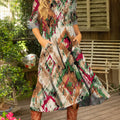 Women's Retro Western Pattern Art Casual Print Dress