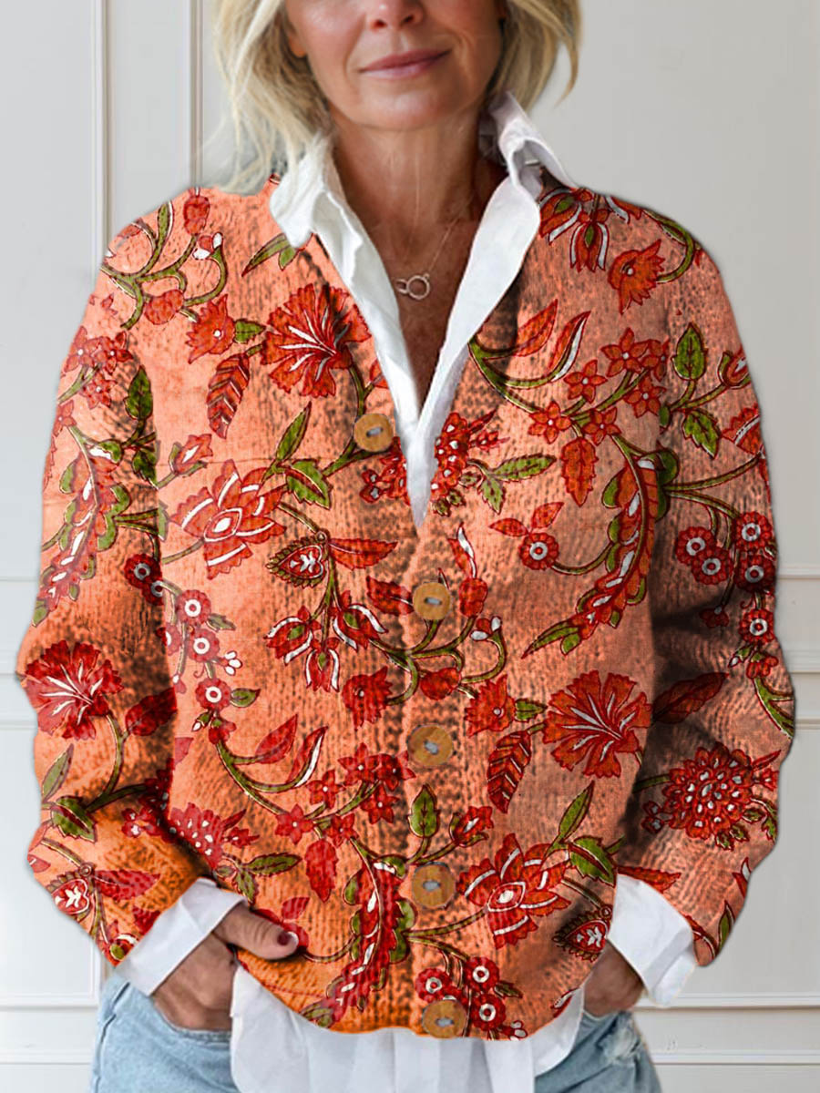 womens-vintage-floral-art-print-buttoned-cardigan-sweater-delk