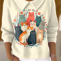 womens-lovely-cats-art-print-casual-peter-pan-collar-3-4-sleeve-sweater-3euv