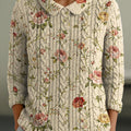 womens-vintage-floral-art-print-casual-peter-pan-collar-3-4-sleeve-sweater-ynxi