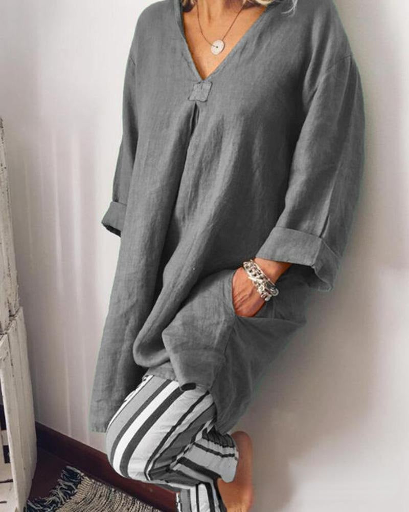 V-neck Top Striped Slim Fit Leggings