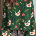 womens-funny-chicken-art-print-casual-pullover-sweater-b1aw