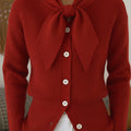 Women's Christmas Bow Cardigan Sweater