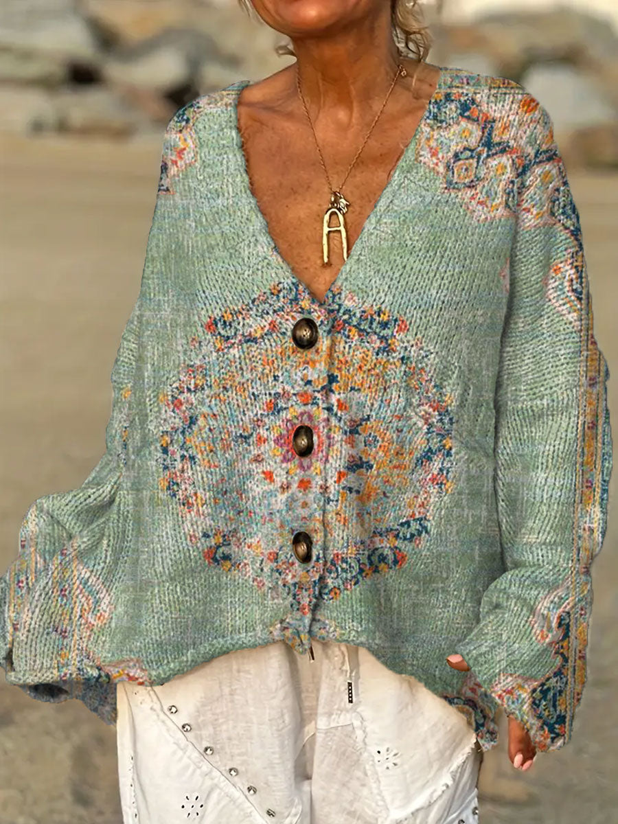 womens-vintage-flower-art-print-casual-pullover-sweater-n2ie