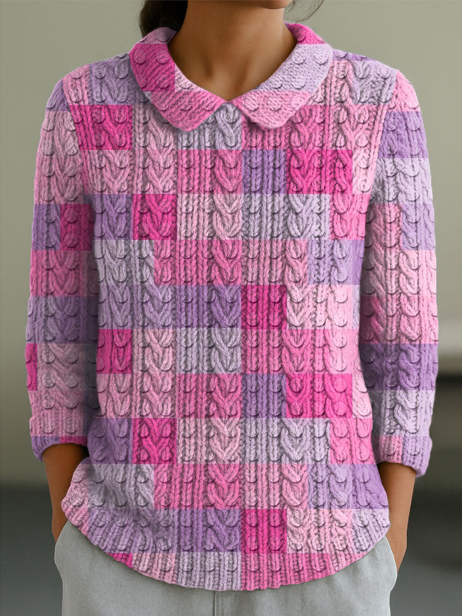 womens-geometric-color-contrast-splicing-abstract-casual-print-peter-pan-collar-3-4-sleeve-sweater-16t4