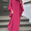 Women's Elegant Solid Color Multi-Layered Bell Sleeve Dress