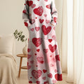 Women's Heart-shaped Print Valentine's Day Casual Cotton Knitted Dress