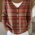 retro-plaid-pattern-print-buttoned-v-neck-cardigan-sweater