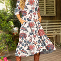 Women's Floral Pattern Art Print Cotton Dress