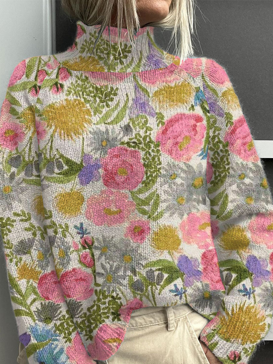 vintage-floral-art-print-knit-turtleneck-pullover-sweater-sn9j