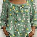 Women's Floral Art Print Casual Stylish Cotton Shirt