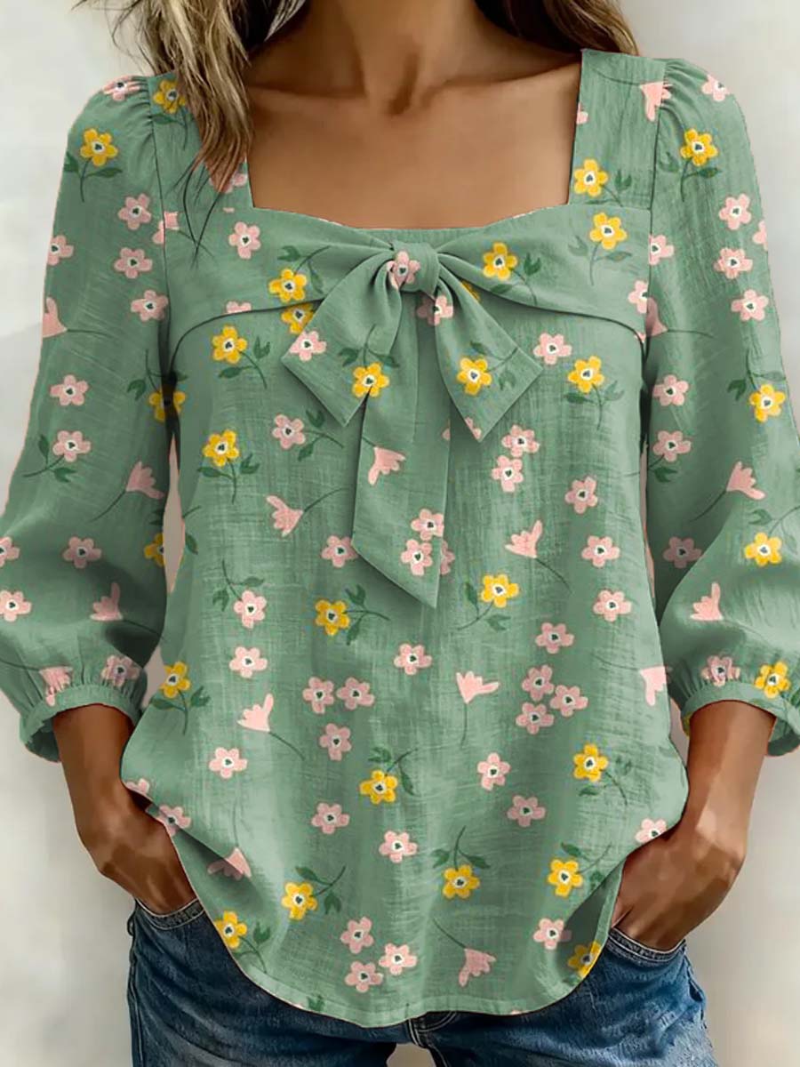 Women's Floral Art Print Casual Stylish Cotton Shirt