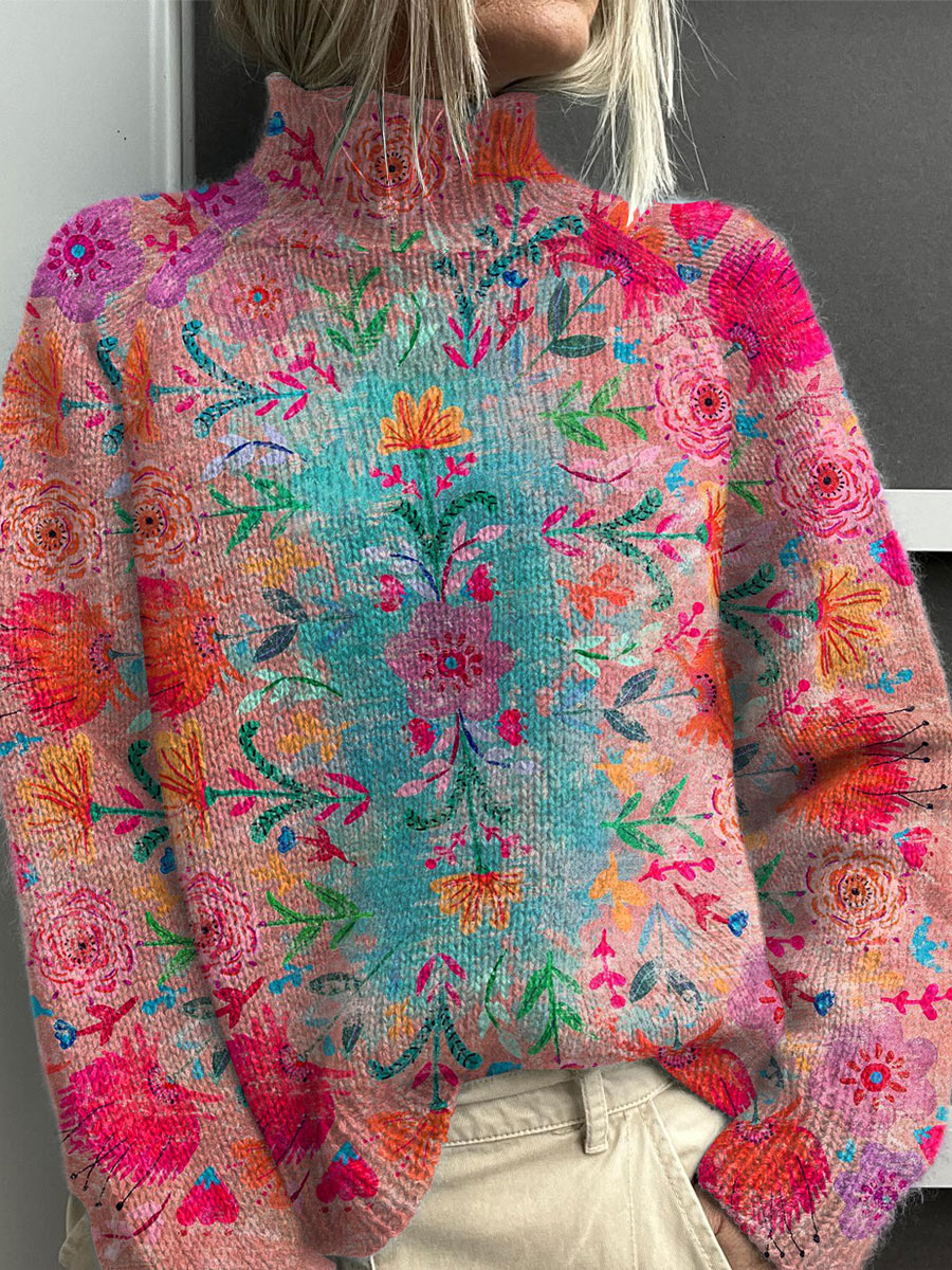vintage-floral-symmetry-art-print-knit-turtleneck-pullover-sweater-wzfr