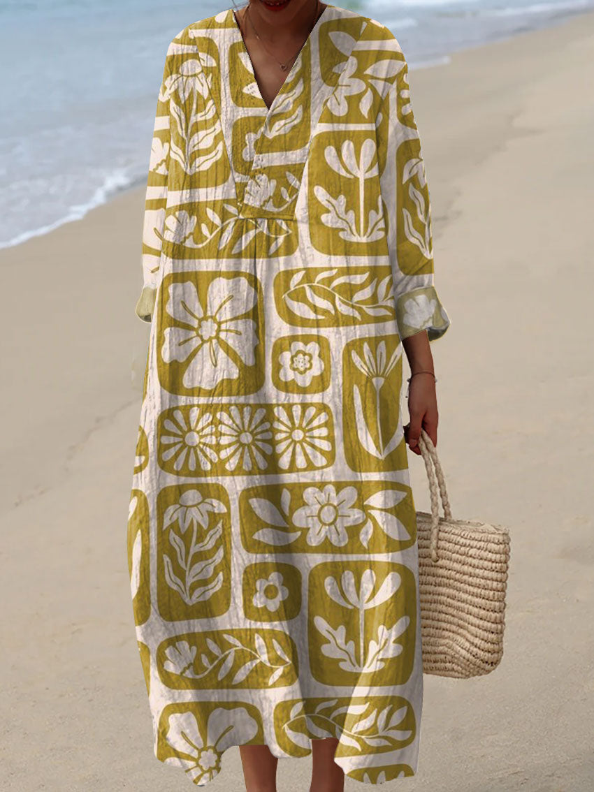 Women's  Vintage Art Print Casual Dress