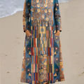 Women's Geometric Pattern Art Print Casual Cotton Dress