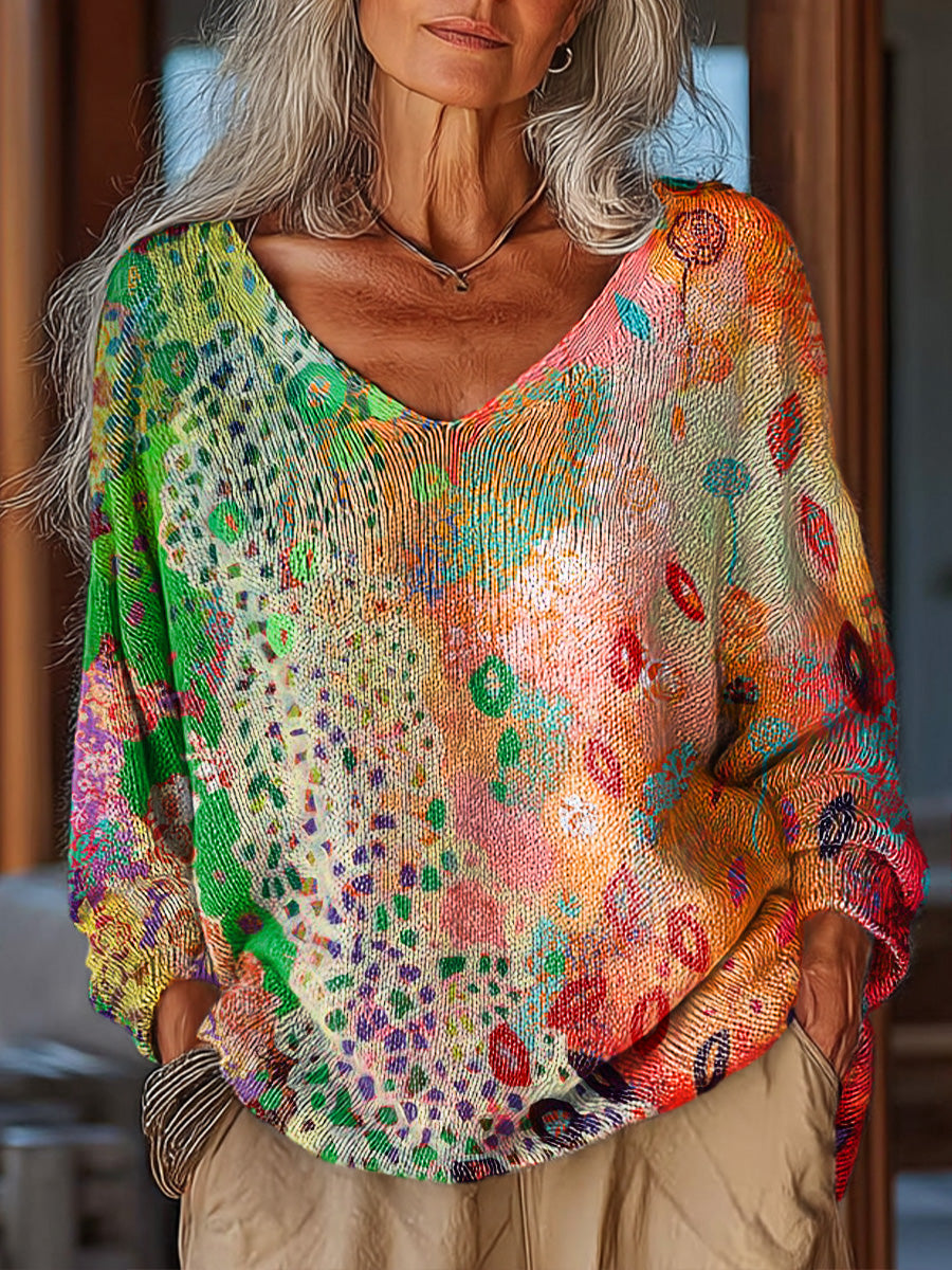 womens-abstract-colorful-floral-graffiti-painting-art-print-casual-pullover-sweater