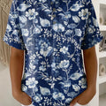 Women's Vintage Flower Pattern Printed Cotton Linen Top