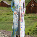 Women's Graffiti Style Art Print Long-sleeved Dress