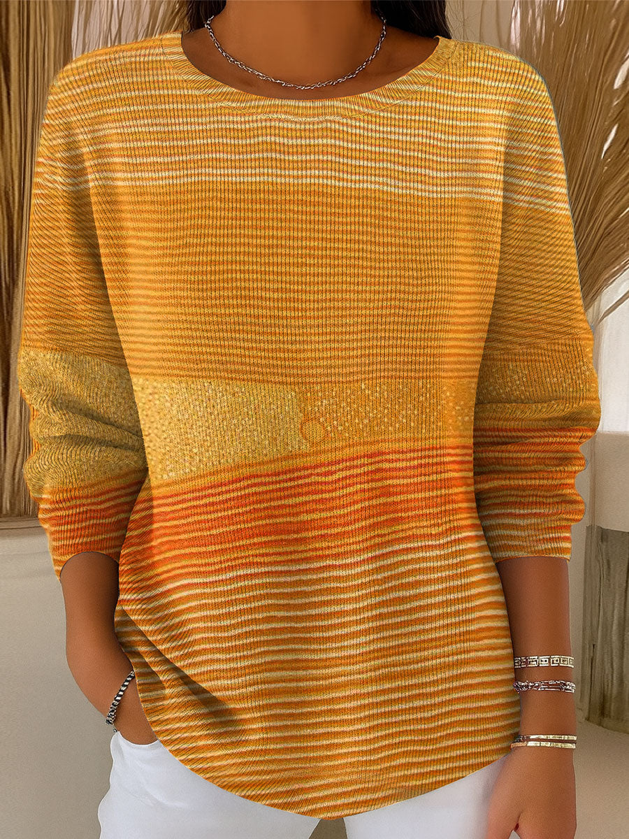 womens-vintage-gradient-art-print-casual-pullover-sweater-ctdg