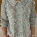 womens-vintage-flower-art-print-casual-peter-pan-collar-3-4-sleeve-sweater-hudc