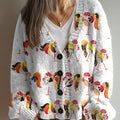 vintage-chicken-art-print-buttoned-v-neck-cardigan-sweater-f3w4