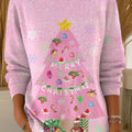 Women's Beautiful Winter Merry Christmas Gift Painting Art Print Casual Pullover Sweater