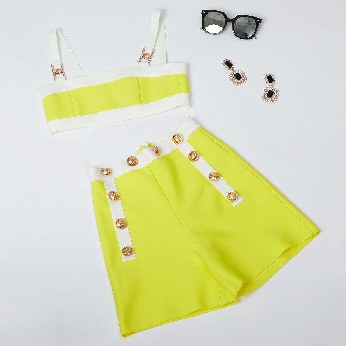 Milana Embellished Yellow Bandage Set