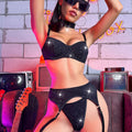 Glitzerndes Bügel-Strumpfband-Dessous-Set