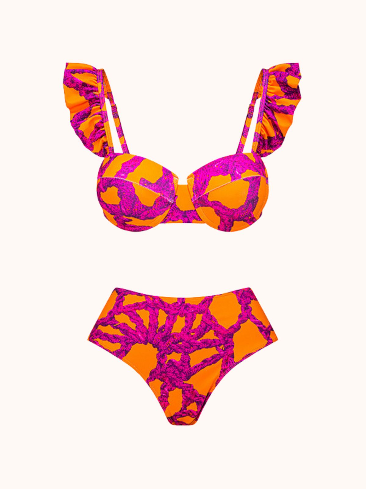 Salem Ruffle Printed Bikini Two Piece Set