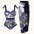 Ensemble de maillot de bain deux pièces imprimé Tau 