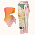 Trillian Strapless Ombre Swimwear Two Piece Set