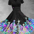 Women's Christmas Decoration Rhinestone Sequins Christmas Design Maxi Dress