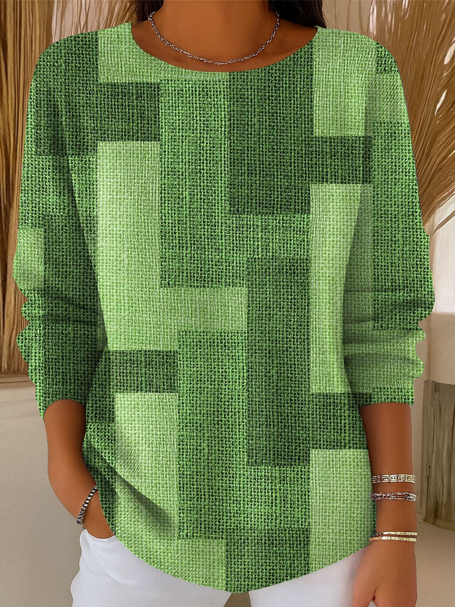 Women's Vintage Pattern Art Print Casual Pullover Sweater