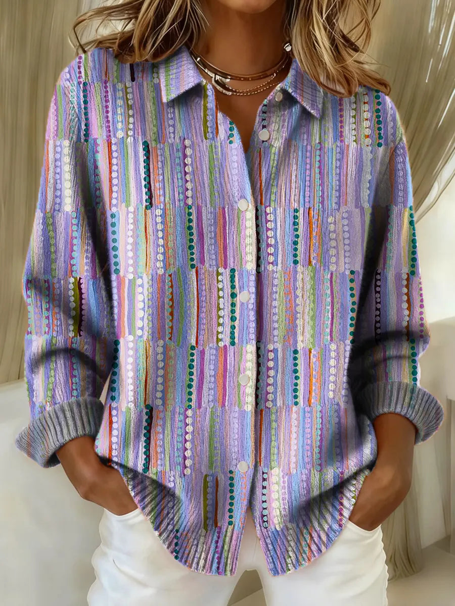 Women's Abstract Pattern Art Print Casual Sweater