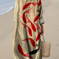 Ink Wash Koi Fish Art Printed Women's Dress