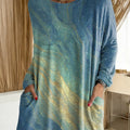 Women's Gradient Pattern Art Print Casual Cotton T-shirt