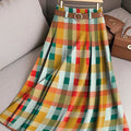 Women's Vintage Beautiful Plaid Art Print Cotton Skirt