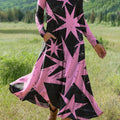 Women's Polygon Art Print Long-sleeved Dress