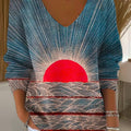 womens-vintage-sun-pattern-art-print-casual-pullover-sweater