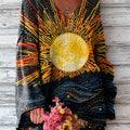 womens-beautiful-abstract-sun-rising-painting-art-print-casual-pullover-sweater