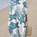 Women's Turtle Art Print Casual Dress