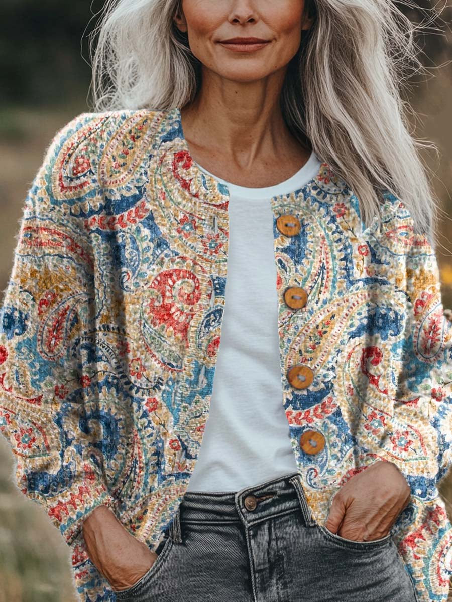 womens-vintage-pattern-art-print-buttoned-cardigan-sweater-movw