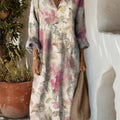 Women's Vintage Floral Pattern Art Print Cotton Dress